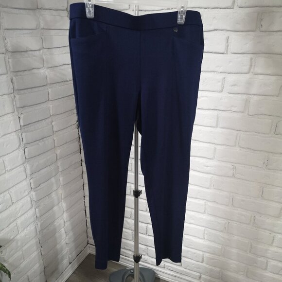 Jones New York Signature Ladies Size Large Navy Pull On Style Pants / Leggings - Picture 1 of 11